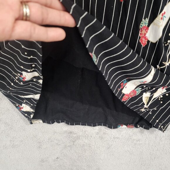 Soma Womens Black Floral Stripe Celebration Printed Midi Shift Dress M   JCT - Picture 7 of 8